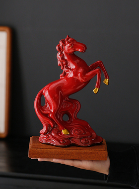 优选陶瓷立马发财客厅摆s件马到成功家居装饰摆设十二生肖马工艺