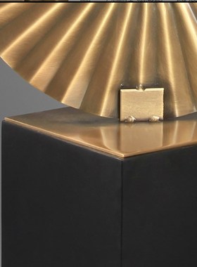 精选新中式软装饰品金属扇子雕塑E摆件东南亚风格落地创意摆设