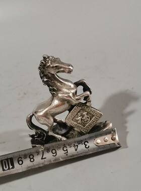 优选实心白铜马到成功奔跑w马马生肖家居店铺酒柜桌面马摆件