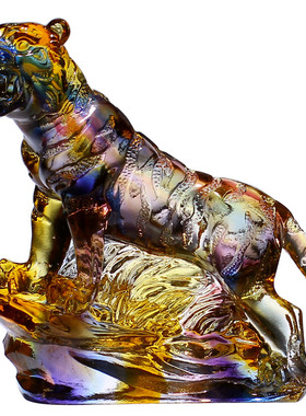 优选琉璃摆件鼠牛老虎兔龙蛇马羊猴鸡狗猪十二生肖全Y套动物水晶