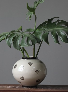 精选国潮c风新中式宋代美学陶瓷花瓶高级感水培花器客厅茶室装饰