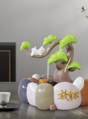 精选新中式自动循环流p水摆件创意现代家居客厅办公室茶室解压工