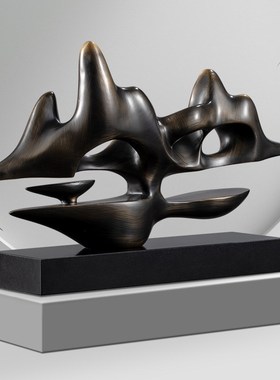 精选轻奢高档全铜山家居客厅玄关酒柜F装饰品新中式办公室桌面乔