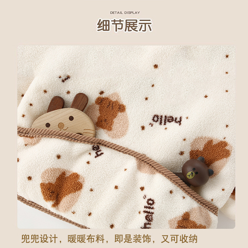 Children's velvet smock, anti-dirty, winter eating, waterproof outer apron, thickened clothing, baby autumn and winter baby bib