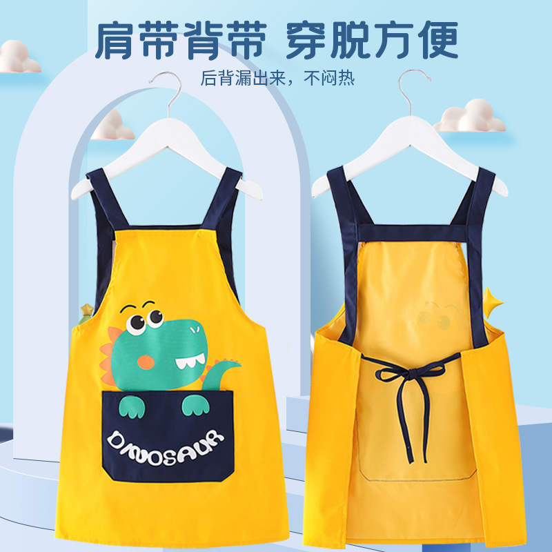 Children's apron painting smock girl baby eating bib boy boy waterproof reverse wear dirty kindergarten art painting clothes