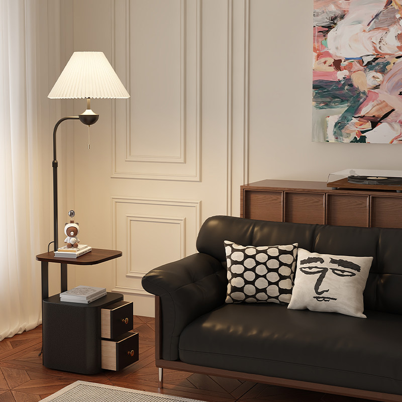 新款法式中古卧室床头柜落地灯客厅沙发旁边高级艺术氛围置物台灯,淘宝优惠券,粉丝福利购,淘宝优惠卷