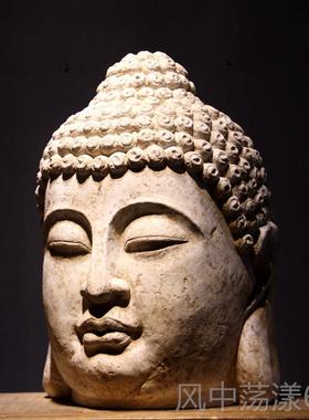 正品禅中式覆东古大号佛首佛头佛像意摆件南亚玄关走廊花园月亮窗