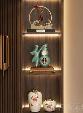 正品中式摆件《鲤跃龙》办室公书房客厅新酒柜门电视柜工艺品商务