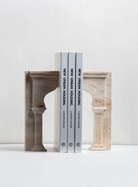 大理石凯旋门书靠简约现代家居样板间书房别墅轻奢装饰品摆件创意
