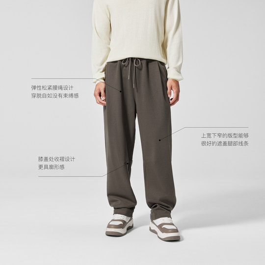 BODYDREAM BM肌理针织休闲裤男冬季新款宽松百搭萝卜裤潮流哈伦裤