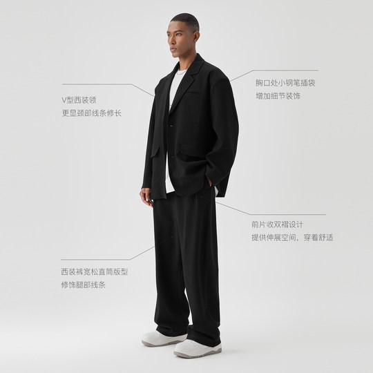 BODYDREAM Silhouette Suit Men's Suit Casual Jacket GeekChic Daily Commuting Suit Jacket/Trousers