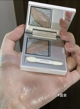 RC朱栈双色缎光眼影自带打底膏羽生柔息消肿细闪新手日常眼影盘