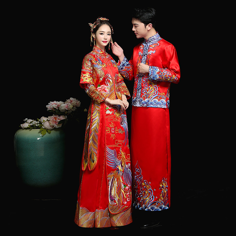 秀禾服新娘2020新款中式结婚婚纱 摩卡媛旗袍