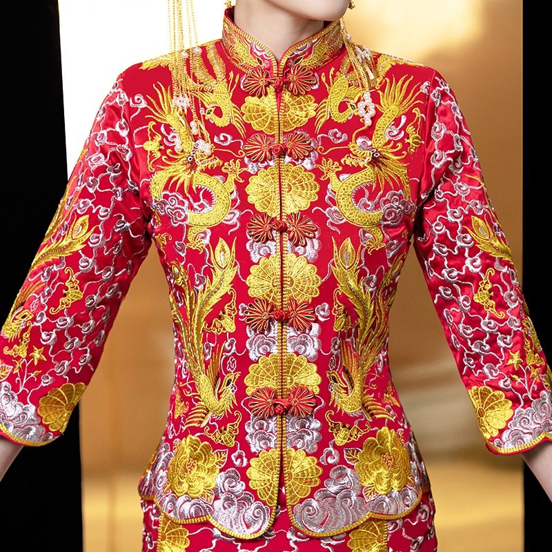 龙凤褂大五福秀禾服新娘2020婚纱 摩卡媛旗袍