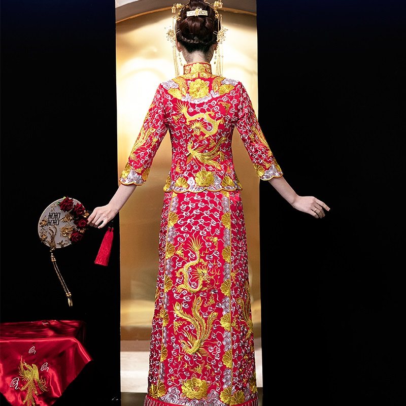 龙凤褂大五福秀禾服新娘2020婚纱 摩卡媛旗袍