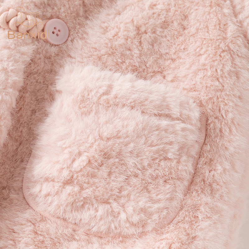 班喜迪女童外套冬装女宝宝加绒毛毛上衣儿童加厚棉袄冬季连帽棉服,淘宝优惠券,粉丝福利购,淘宝优惠卷