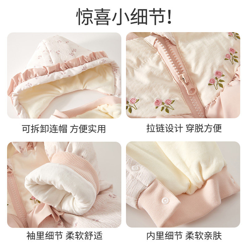 班喜迪婴儿羽绒服连体衣冬装婴幼儿衣服宝宝白鸭绒连帽外出服冬季,淘宝优惠券,粉丝福利购,淘宝优惠卷