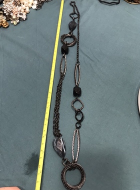 孤品不规则复古黑色链条长款项链 很特别