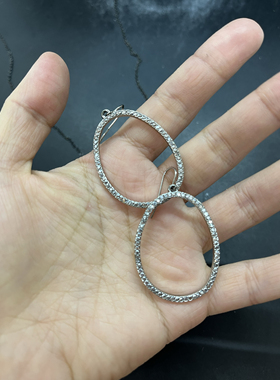 简约银色复古圈圈项链耳环一套