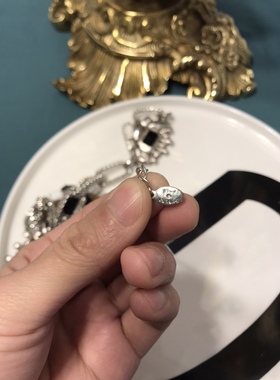 Robert rose中古夸张银色宝石长款项链