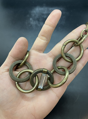 设计师品牌Sam eledman复古铜简约圆圈短款项链轻奢个性时尚