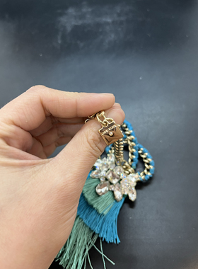 Anne Klein蓝色流苏长款毛衣链时尚百搭女款项链质量附近都非常好