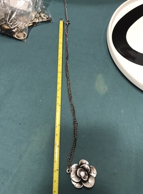 复古花朵短款项链 3707