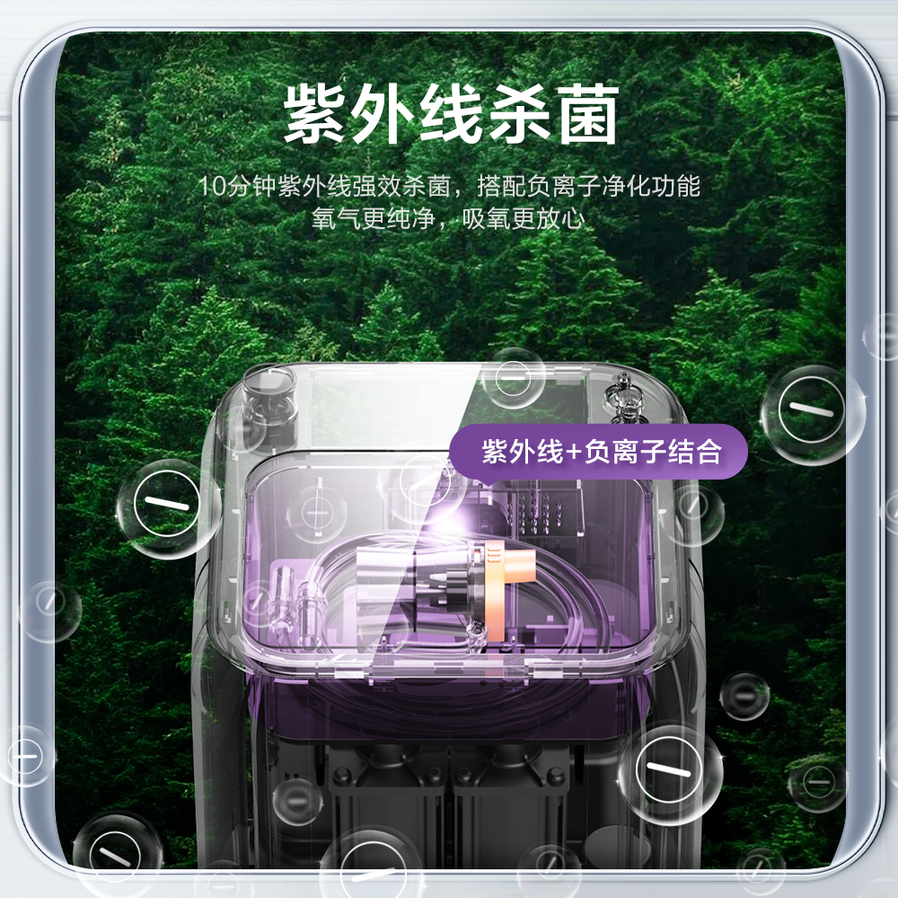 海尔制氧机家用吸氧机老人孕妇家庭式小型便携氧气机可车载带雾化 - 图1