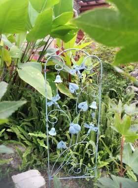 沐子庭院铁艺花插爬藤架铃铛