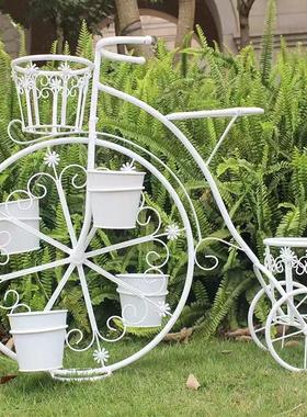 铁艺自行车多层欧式风阳台花架