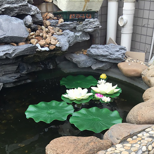 仿真荷花睡莲假荷叶中式餐厅茶馆落地花艺鱼水池装饰花舞蹈道具 - 图0