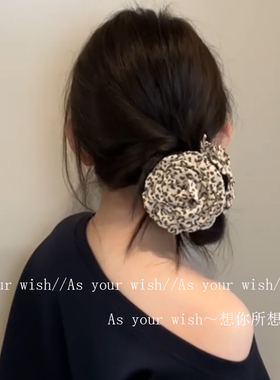 复古经典豹纹花花抓夹秋冬百搭