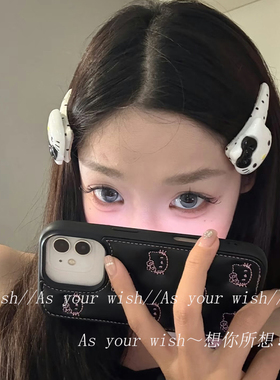 Kitty猫可爱波点新款刘海碎发夹