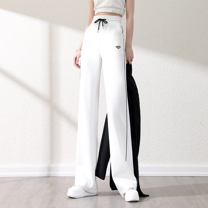 白色休闲运动卫裤2022春秋阔腿裤 予珂休闲裤