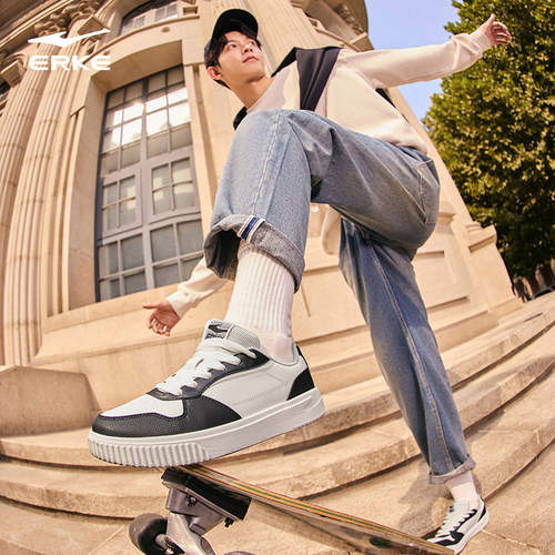 鸿星尔克板鞋男鞋2025冬季新款男士鞋子休闲鞋潮滑板小白鞋运动鞋 - 图2