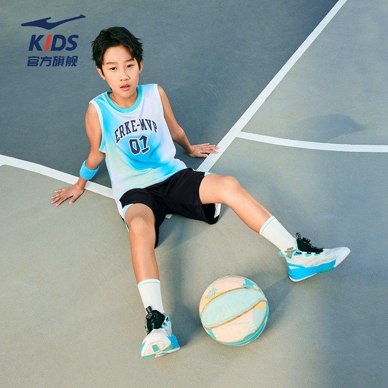 鸿星尔克童装男童短袖冬季儿童速干衣运动套装百搭中大童宽松球衣,淘宝优惠券,粉丝福利购,淘宝优惠卷