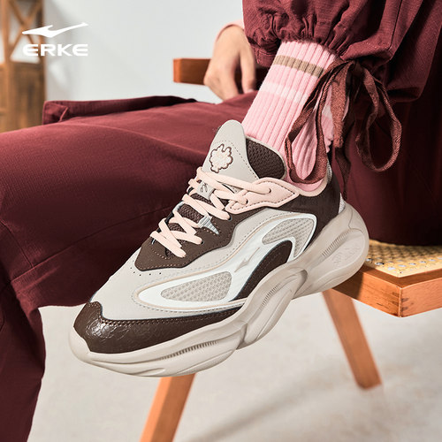 鸿星尔克秋冬鞋子25女鞋老爹鞋新款运动鞋百搭增高运动鞋休闲鞋 - 图1