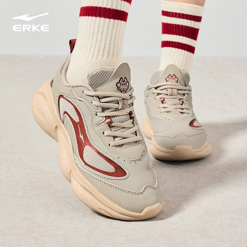 鸿星尔克秋冬鞋子25女鞋老爹鞋新款运动鞋百搭增高运动鞋休闲鞋 - 图0