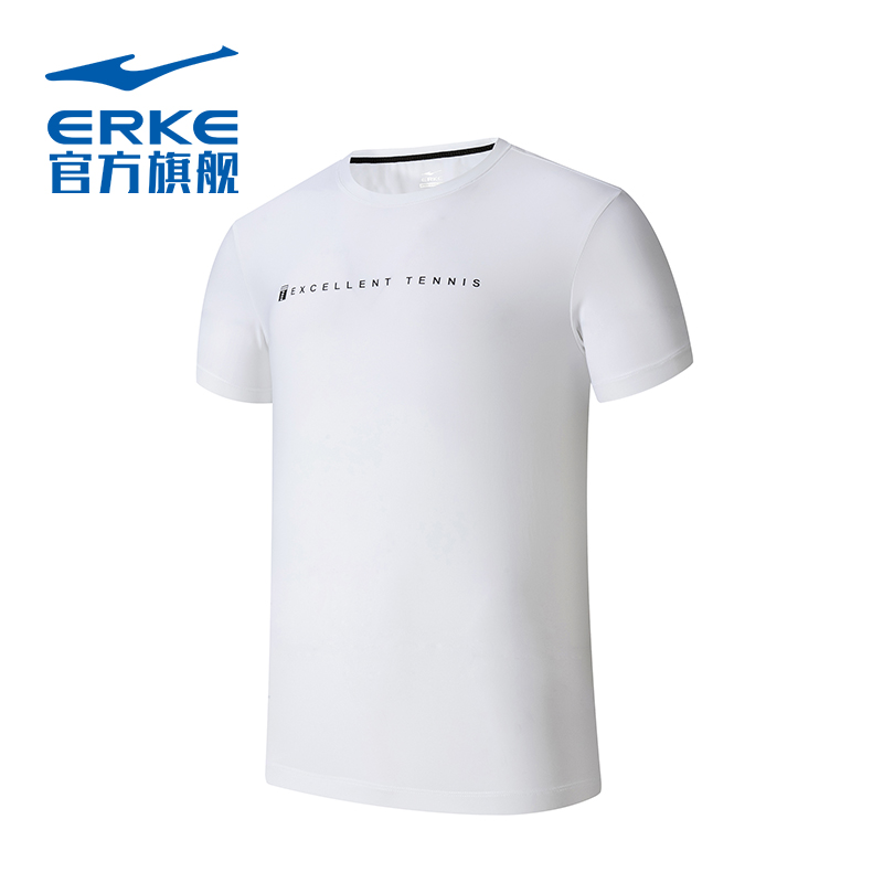 Hongxing Erke Men's T-shirt Short sleeved trendy loose fitting sportswear Summer round neck T-shirt Comfortable Campus Youth Brocade