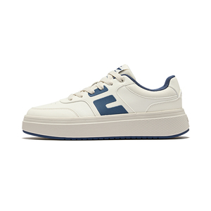 微风鸿星尔克男鞋板鞋春季鞋子厚底增高鞋皮面跑步鞋百搭运动鞋