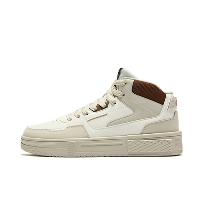 鸿星尔克高帮板鞋冬季新款男士鞋子运动鞋厚底休闲鞋复古潮流男鞋