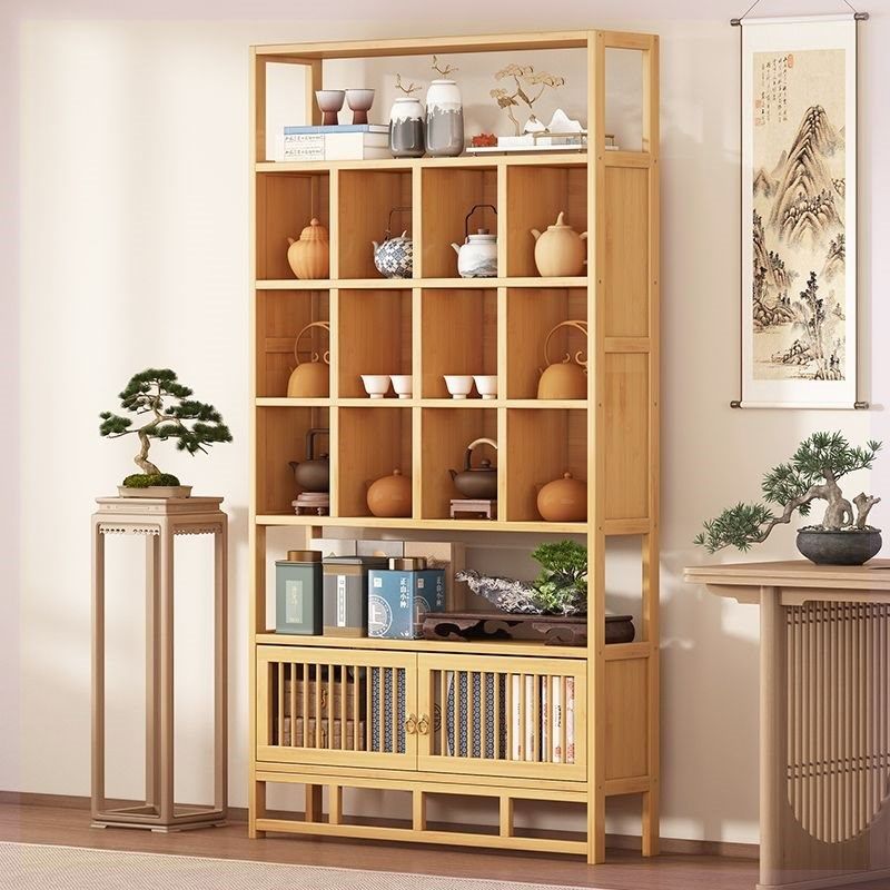 精选新中式博古架茶具茶s叶置物架多宝阁茶叶柜非实木摆件展示架,淘宝优惠券,粉丝福利购,淘宝优惠卷