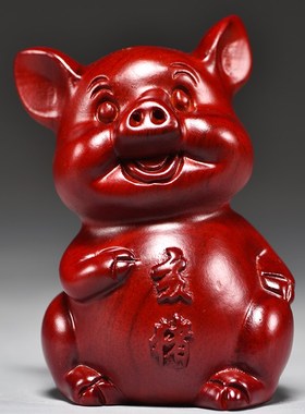 人气红色木雕十二生肖摆件一套实木C质鼠牛虎兔龙蛇马羊猴鸡狗猪