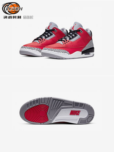 Air Jordan 3 Retro GS红水泥大童复古低帮板鞋篮球鞋 CQ0488-600 - 图2