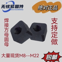 Square Mother Iron True Colors Welding Mother Square Nut Cylindrical Romater Screw Cap Square Rohat Thickened M8-M30