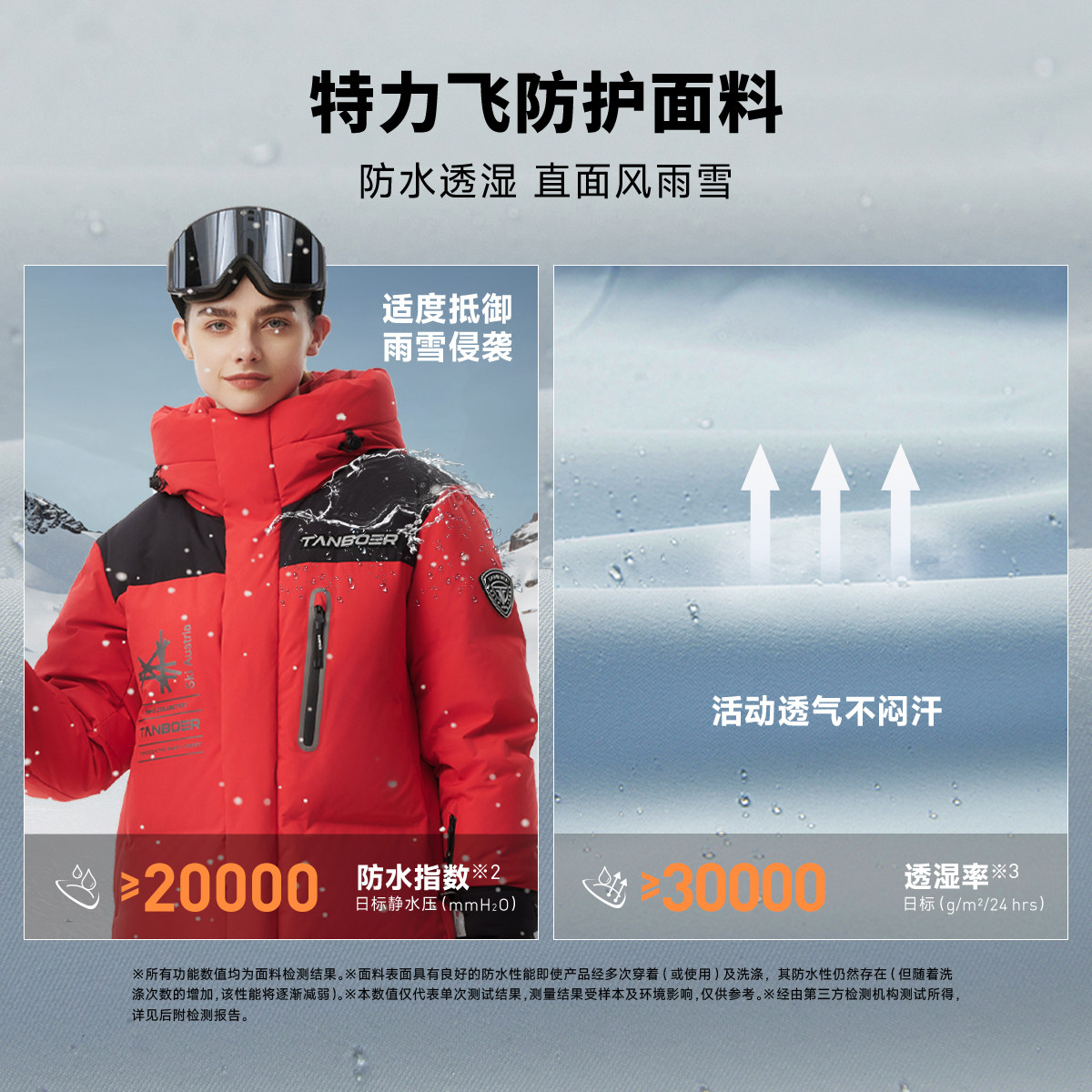 坦博尔冬季滑雪服连帽短款鹅绒服高充绒男女同款保暖防风加厚外套,淘宝优惠券,粉丝福利购,淘宝优惠卷