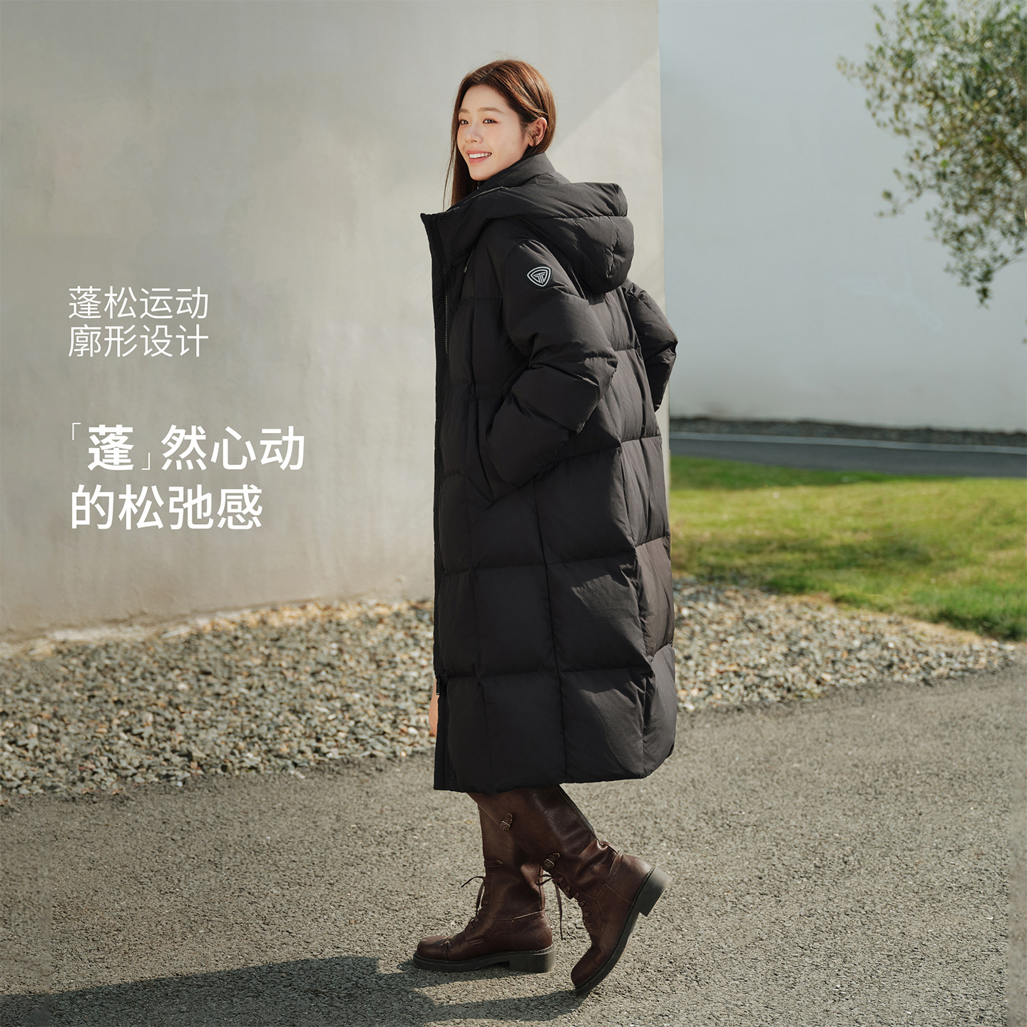 坦博尔25冬季新款云朵泡芙羽绒服女装长款过膝连帽加厚面包服外套