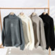 Half turtleneck sweater for men in autumn and winter plus velvet thickened middle collar inner warm clothing for youth winter base knitted sweater