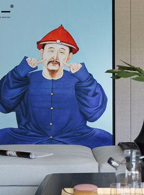 新中式风人物走廊过道竖版玄关画