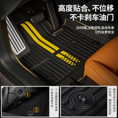 3W全TPE脚垫适用于新一代小米SU7/Ultra YU7专用汽车脚垫后备箱垫 - 图0